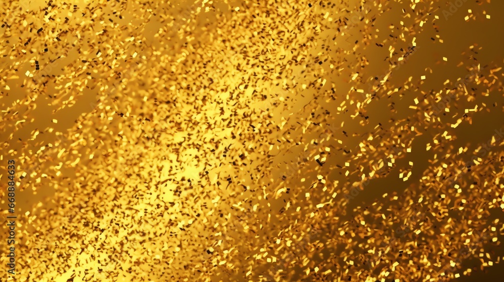 a gold confetti on a yellow background