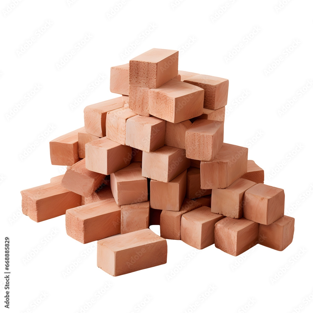 Big pile of bricks isolated Big pile of bricks isolated