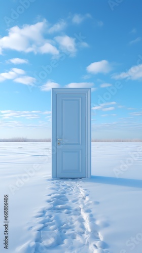 a door in the snow