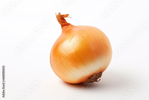 Fresh whole onion isolated on white background