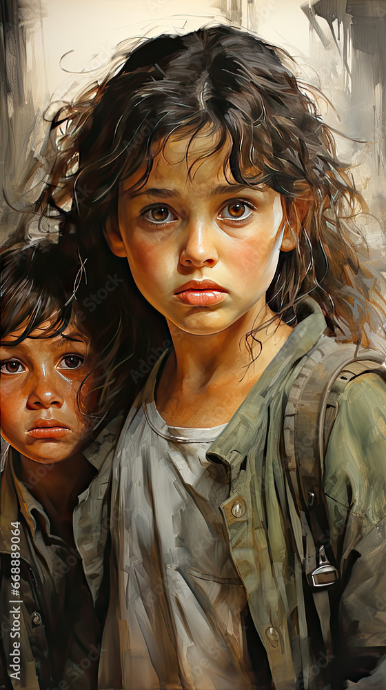 War - Heartfelt Grief, Sorrowful Faces. Non-existent person. War - Heartfelt Grief, Sorrowful Faces. Non-existent person.