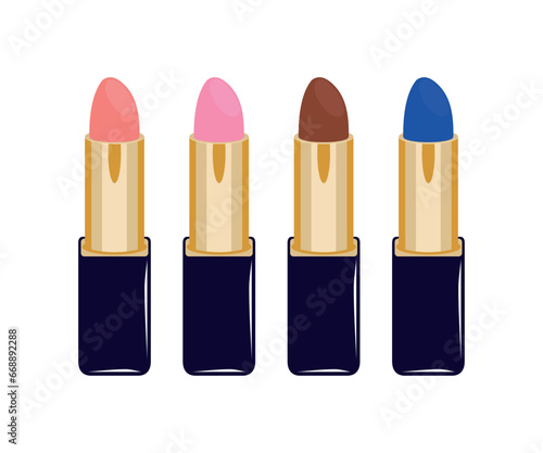 lipstick vector icons set isolated on white background