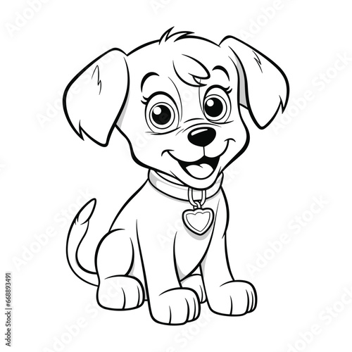 Vector children's coloring book dog coloring book animal outline vector illustration