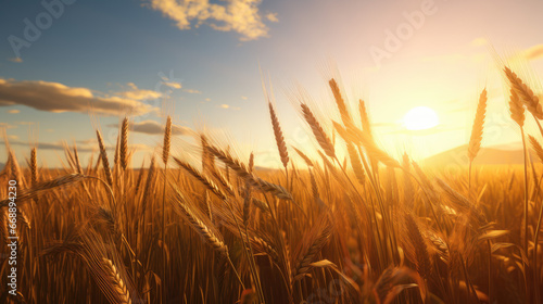 Golden Wheat Field, Setting Sun