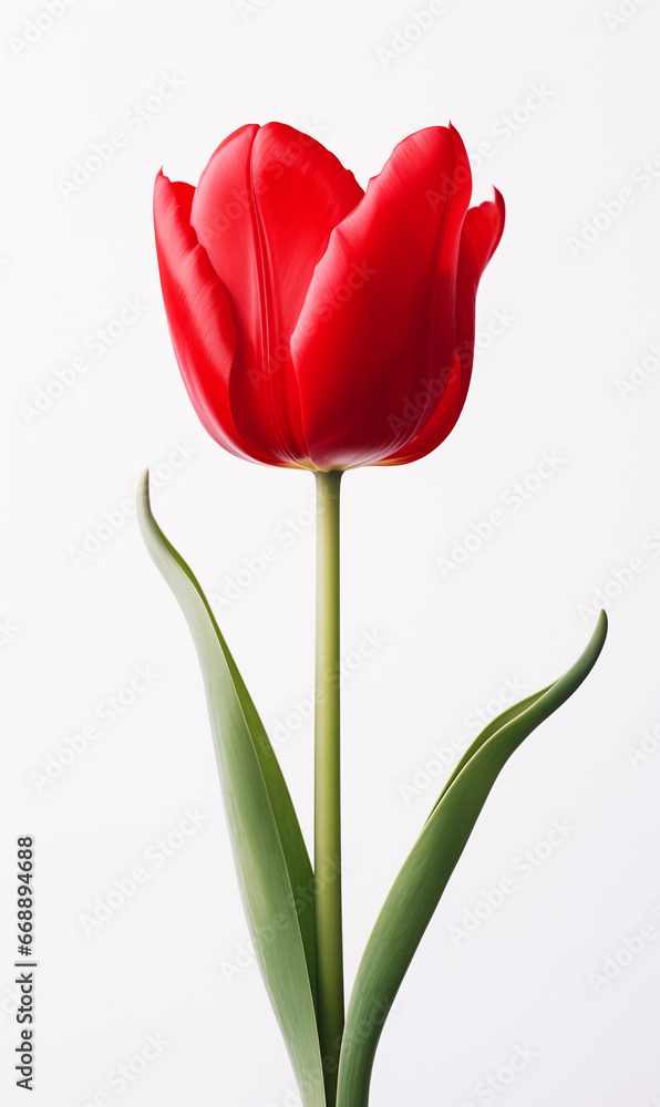 Red Tulip flower isolated on white background Red Tulip flower isolated on white background