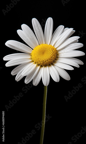Daisy flower isolated on black background