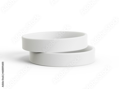  3D illustration. Wristband mockup isolated on white background