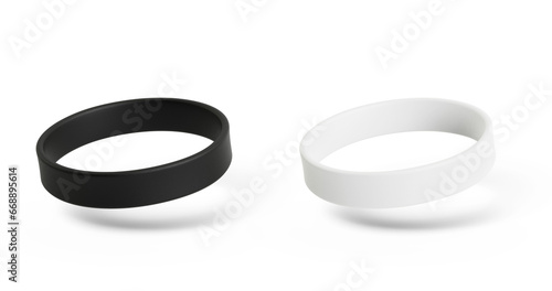  3D illustration. Wristband mockup isolated on white background