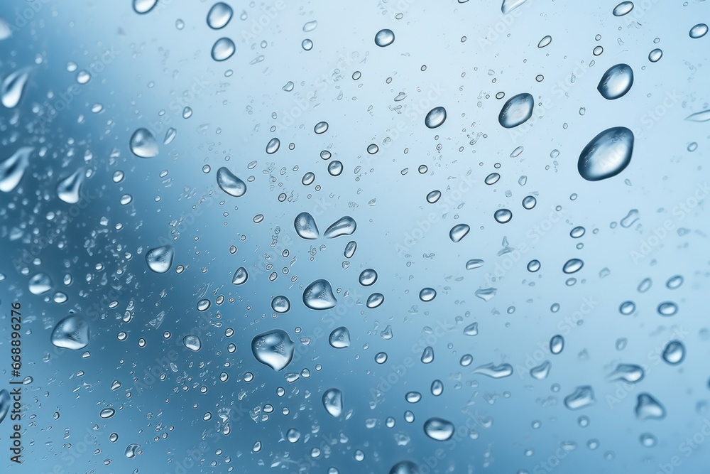 Water droplets on blurred glass background