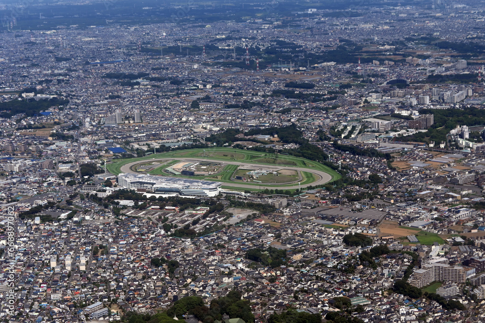 Fototapeta premium 空からみた埼玉スタジアム周辺