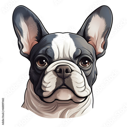 Cartoon Style Cute French Bulldog Dog Puppy Vector Style Illustration No Background Applicable to Any Context Perfect for Print on Demand Merchandise © Kevin