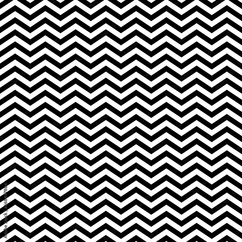 Black zigzag lines. Jagged stripes. Seamless surface pattern design with triangular waves ornament. Repeated chevrons wallpaper. Digital paper for page fills, web designing, textile print. Vector art. Black zigzag lines. Jagged stripes. Seamless surface pattern design with triangular waves ornament. Repeated chevrons wallpaper. Digital paper for page fills, web designing, textile print. Vector art.