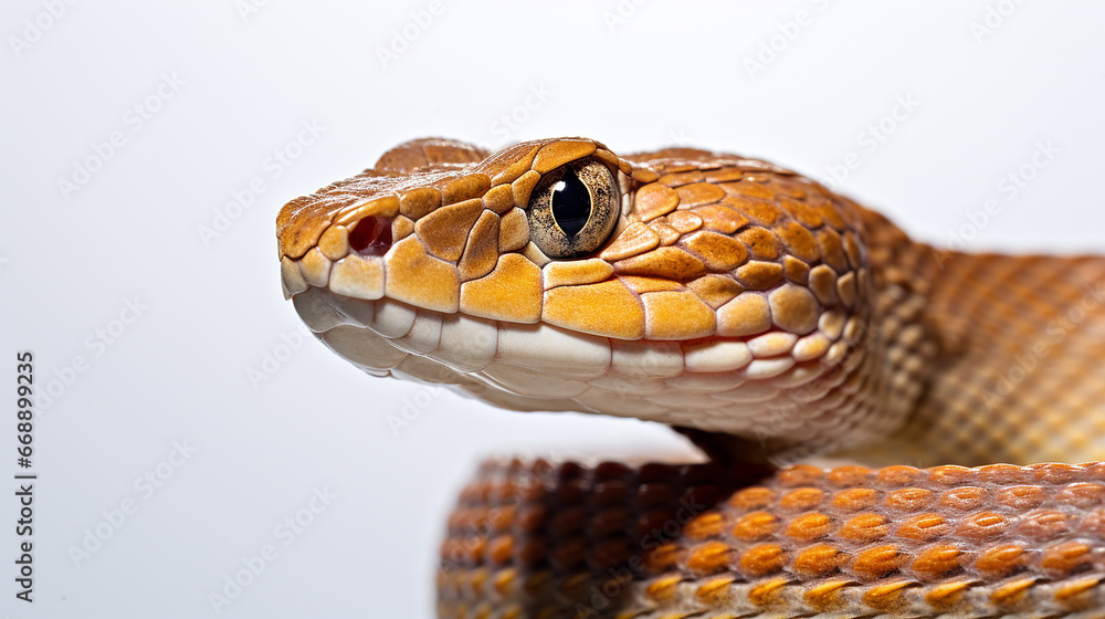 Obraz premium cobra serpente em fundo branco 