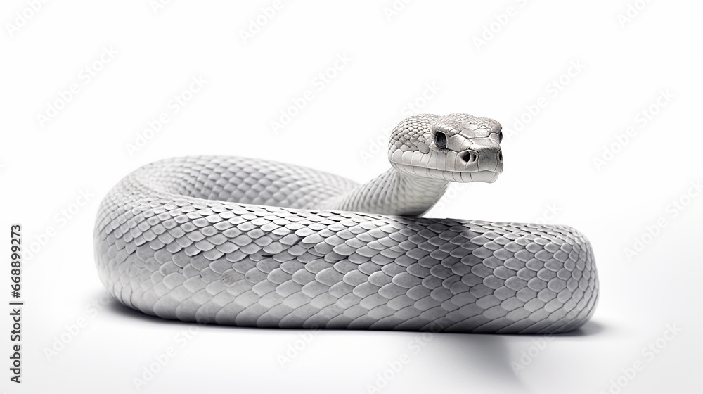 Fototapeta premium cobra serpente em fundo branco 