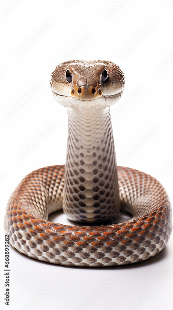 Fototapeta premium cobra serpente em fundo branco 