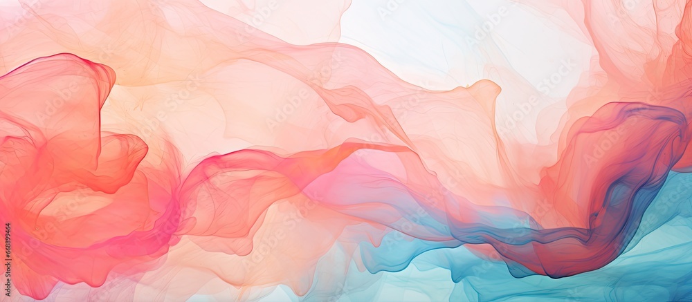 Abstract organic design with colorful marble ink textures on a white background