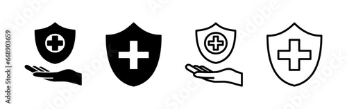 Health insurance icon vector. medical insurance icon