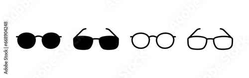 Glasses icon vector. eye glasses icon. sunglasses