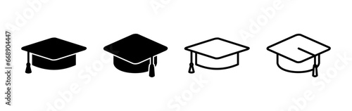 Education icon vector. graduation cap icon vector