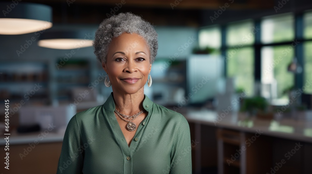 Fototapeta premium Portrait of a senior African American businesswoman