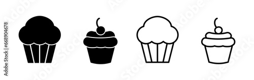 Cup cake icon vector. cake icon. bakery. muffin