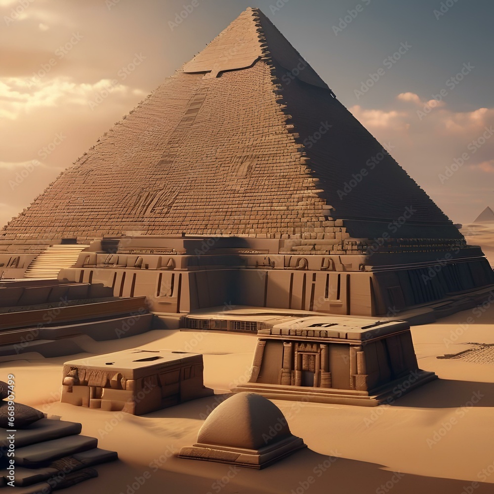 77 Craft a pixel art ancient Egyptian pyramid with hieroglyphs and ...