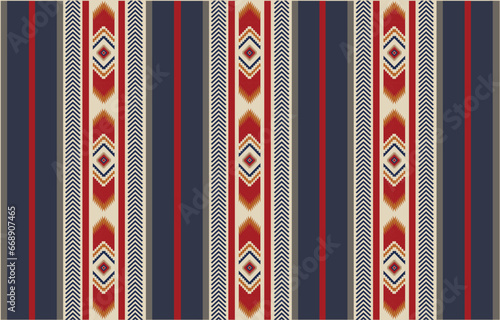 Ethnic tribal Aztec colorful stripe background. Seamless tribal pattern, folk embroidery, tradition geometric Aztec ornament. Tradition Native and Navaho design for fabric, textile, print, rug, paper 