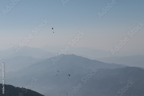 Paragliders in the Himalayas