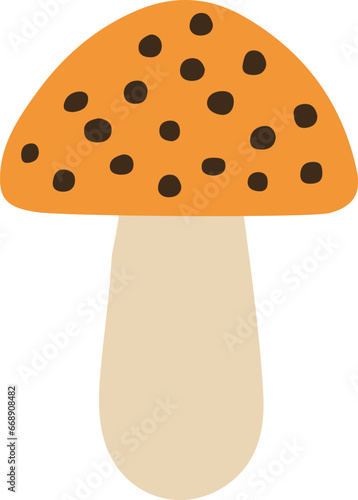 Mushroom vector illustration. Autumn fungus design element