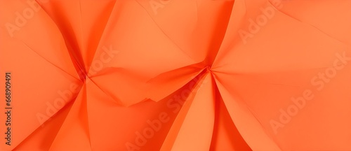 Crumpled orange thick paper texture background from Generative AI
