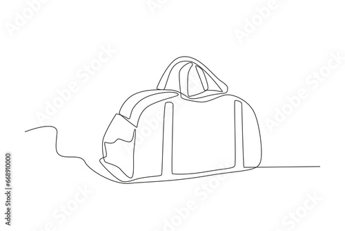 A large bag for carrying clothes. Baggage one-line drawing