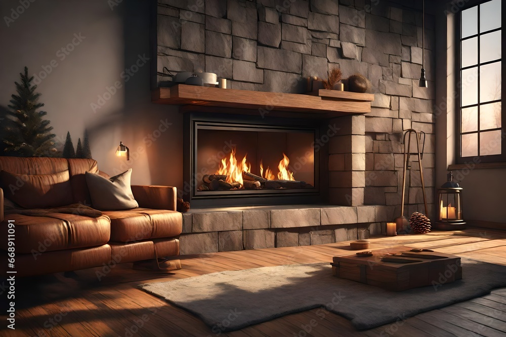 fireplace with Christmas decorations fireplace with Christmas decorations