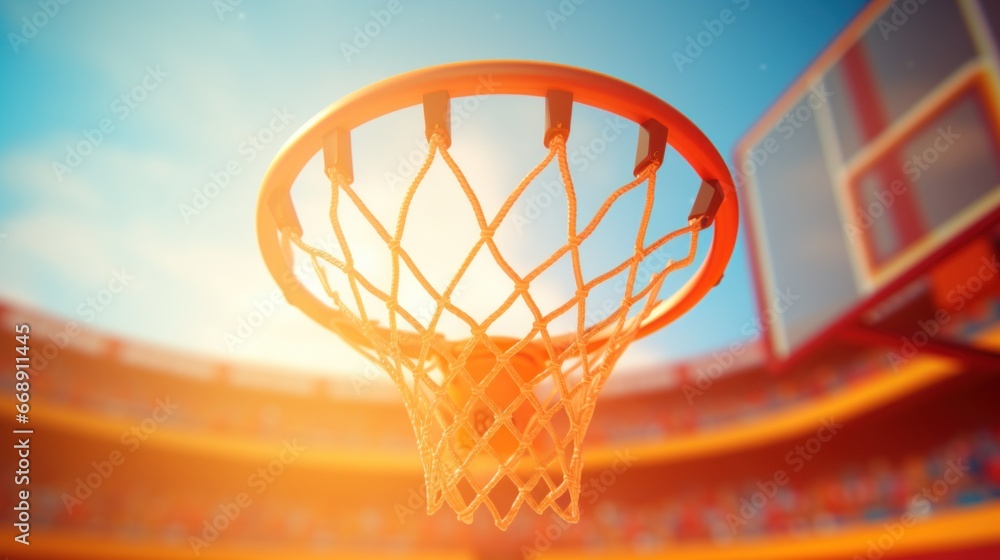 close up Basketball court, sport champion competition arena basket