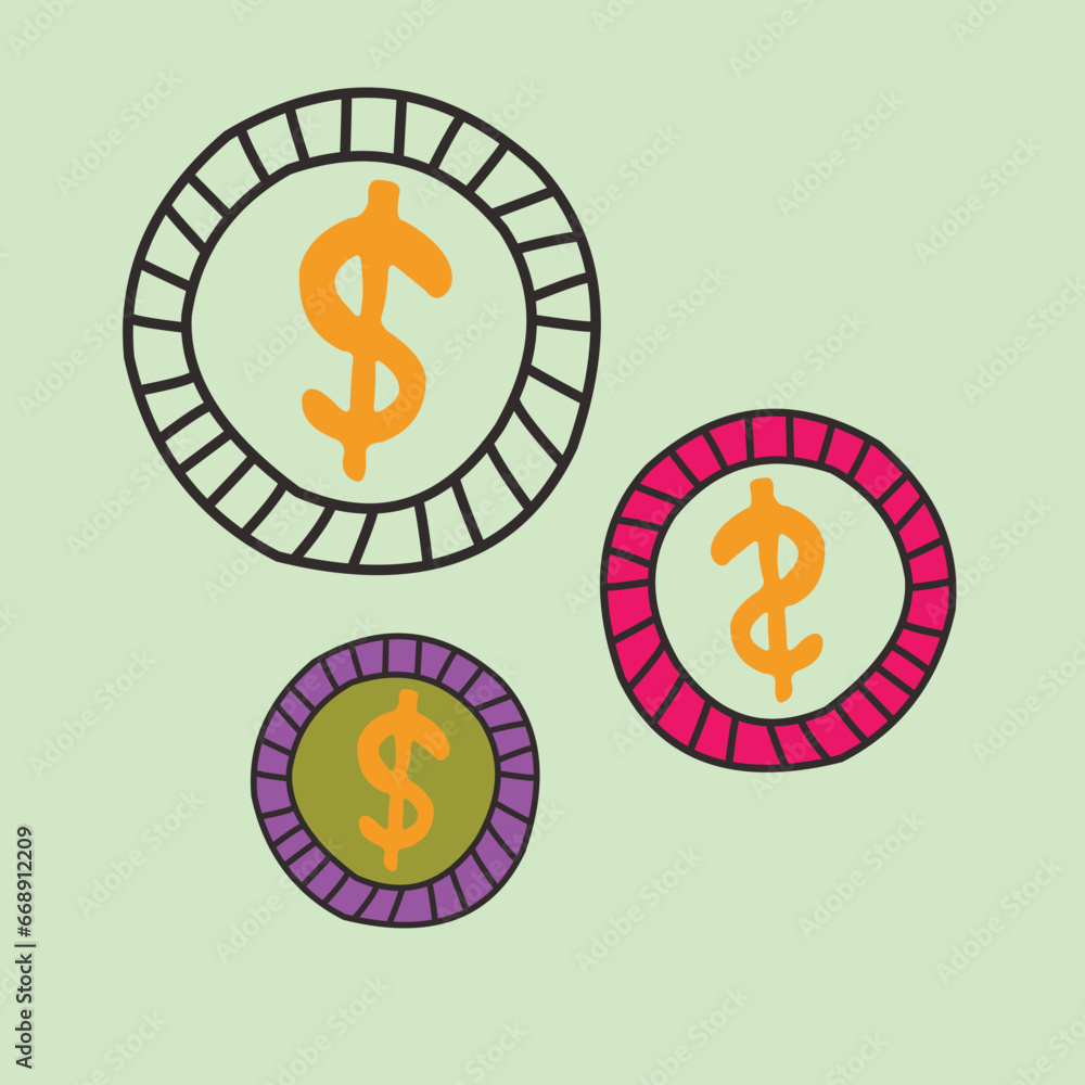 Coin vector design with dollar symbol Coin vector design with dollar symbol