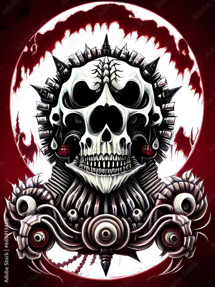 skull with tattoo on the background
