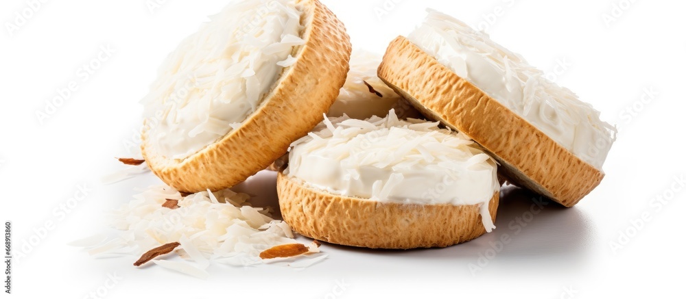 Cocoa dipped biscuits placed on a white surface Cocoa dipped biscuits placed on a white surface