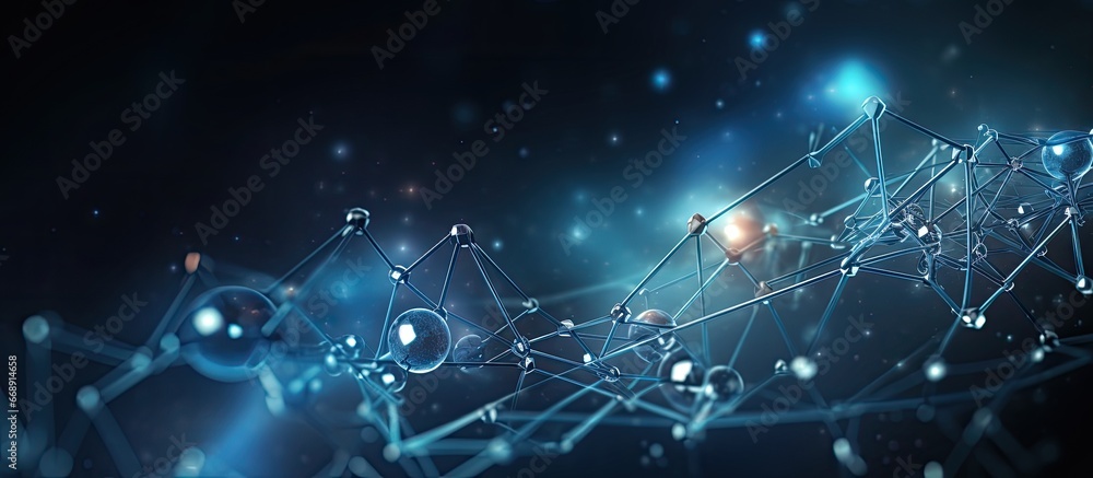 Titanium Element with atomic number and weight Periodic table element Molecular communication background Lines and dots connecting AI rendering - obrazy, fototapety, plakaty 