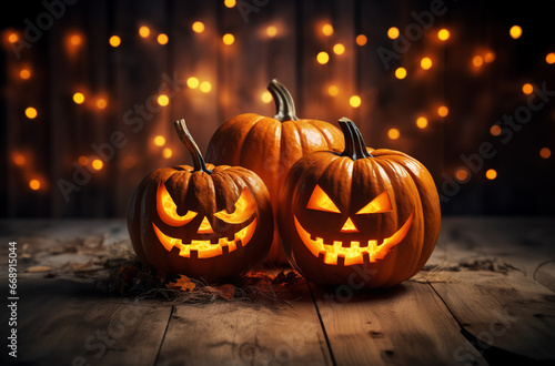 Spooky halloween pumpkins © Creative-Touch