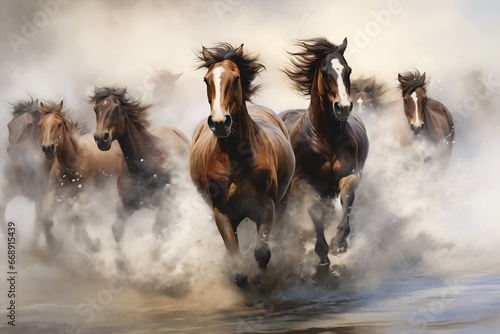 horses running deep flying sleek lines powerful nag man stands out sprinting cleanest posse better run brimming energy