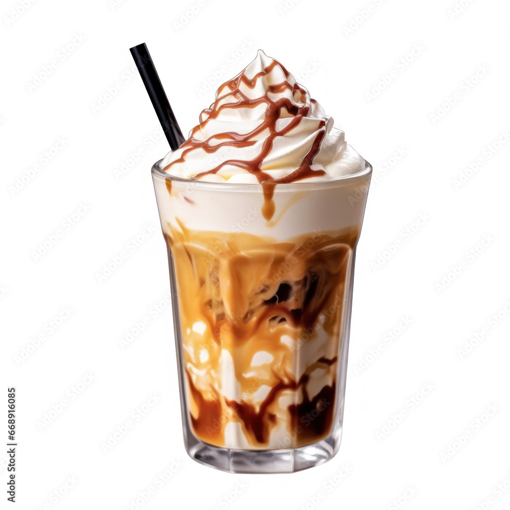 A glass of iced vanilla latte with whipped cream
A glass of iced vanilla latte with whipped cream