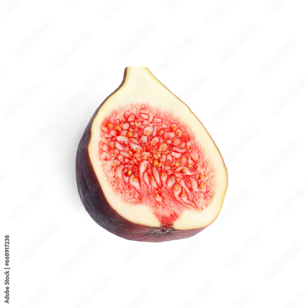 Half of fresh fig isolated on white