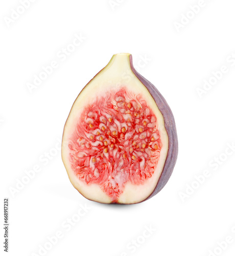 Half of fresh fig isolated on white