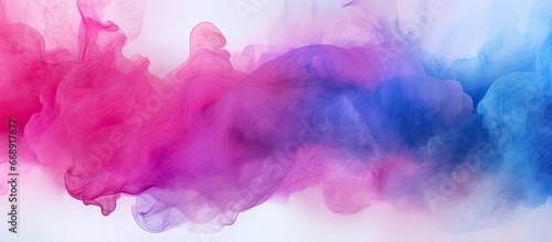 Abstract art creations in vibrant colors on watercolor backgrounds with smoke or cloud textures © AkuAku