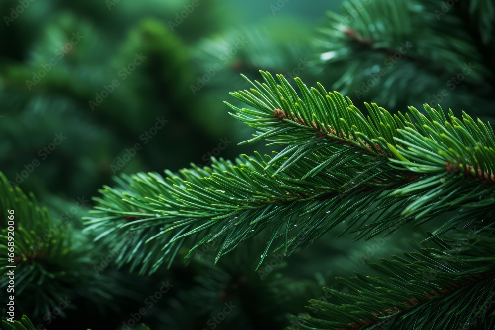 An Intricate Close-Up View of Vibrant Green Christmas Tree Needles, Highlighting the Beauty of Nature's Details in Festive Season An Intricate Close-Up View of Vibrant Green Christmas Tree Needles, Highlighting the Beauty of Nature's Details in Festive Season