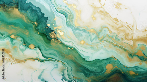 Modern green marble with gold texture  Watercolor abstract background  Nordic emerald green and gold for decorative  3D painted artificial marbled surface  Generated AI.