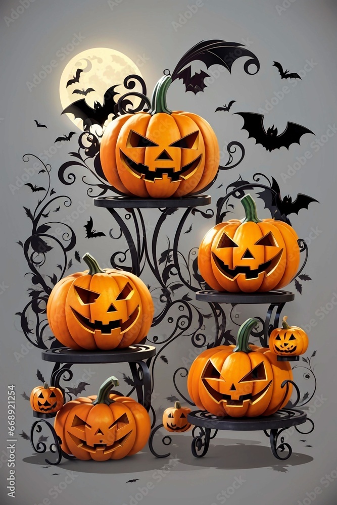 calabazas felices de halloween estilo cartoon para libro de colorear, sin escalas de grises.
calabazas felices de halloween estilo cartoon para libro de colorear, sin escalas de grises.