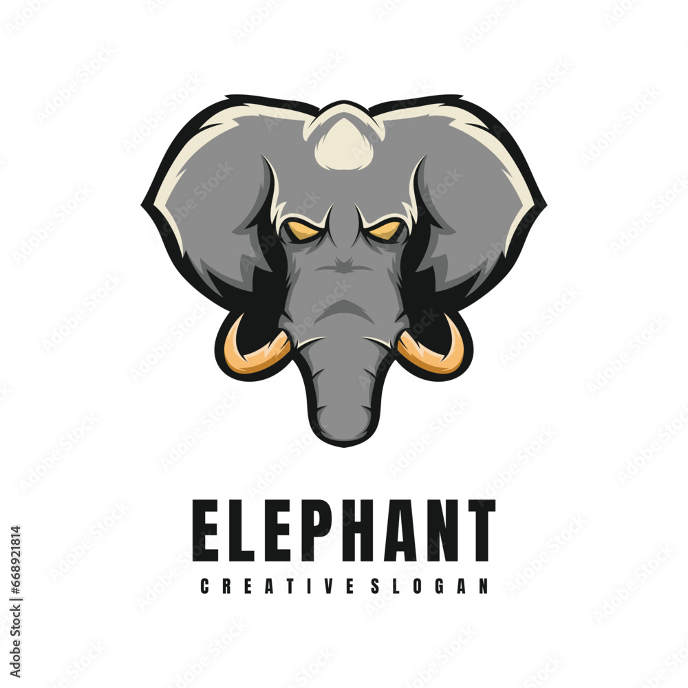 Fototapeta premium Illustration Head Elephant Mascot Logo