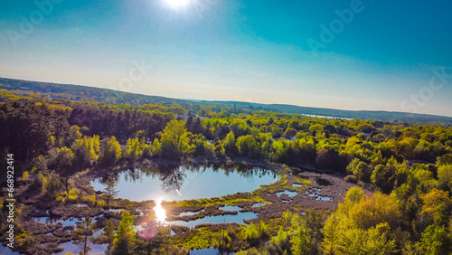 Aerial shot of a nature park