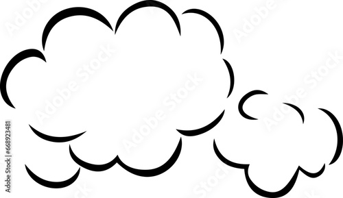 Fototapeta Naklejka Na Ścianę i Meble -  Cloud shape vector illustration. Simple cloud outline design elements