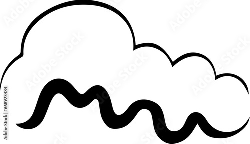Cloud shape vector illustration. Simple cloud outline design elements